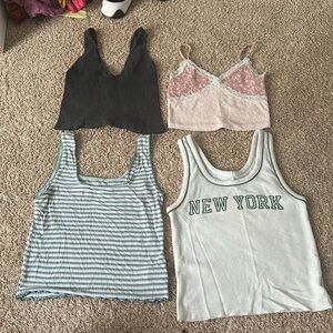 4 piece tank tops set, All name brand American eagle, hollister etc.